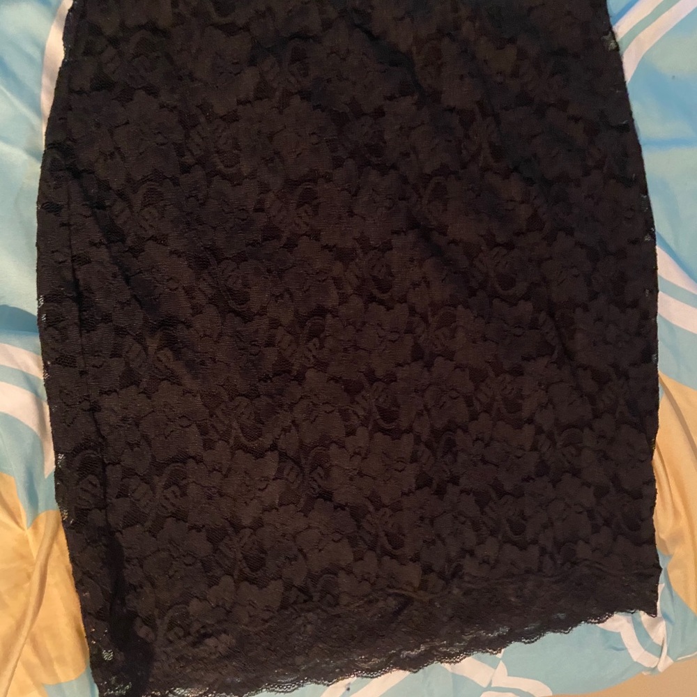 Express black lace mini skirt